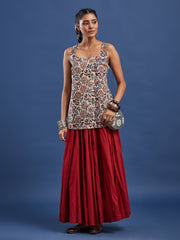 Hand Block Print Women Short Kurti-BPKU011