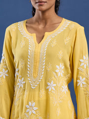 Modal Yellow Color Chikankari Kurti