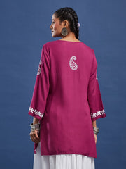 Modal Onion Color Chikankari Kurti