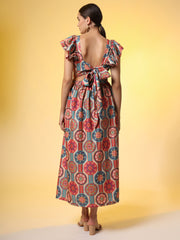 Rayon Orange Color Dress - Sufiza Lifestyle