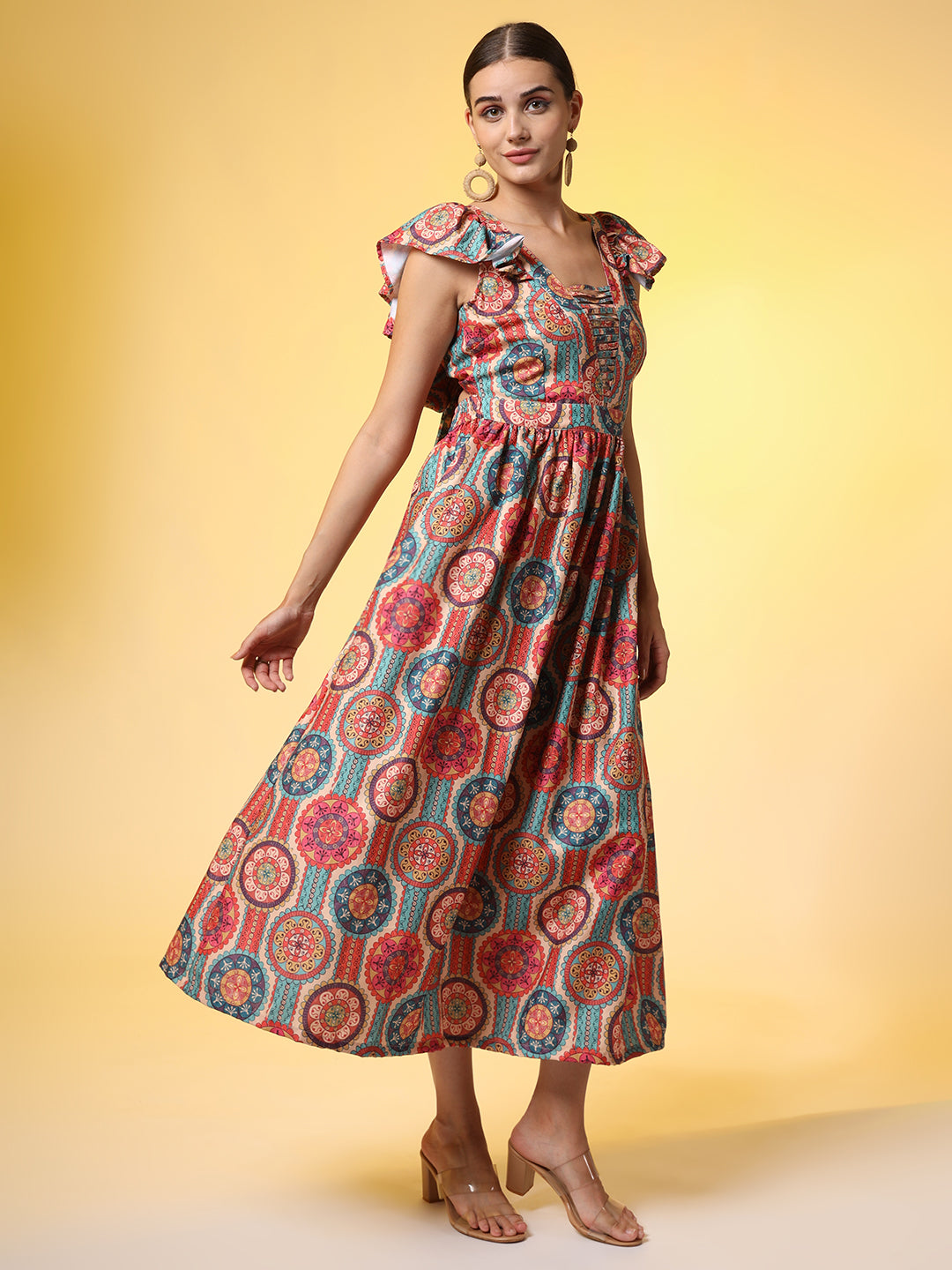 Rayon Orange Color Dress - Sufiza Lifestyle