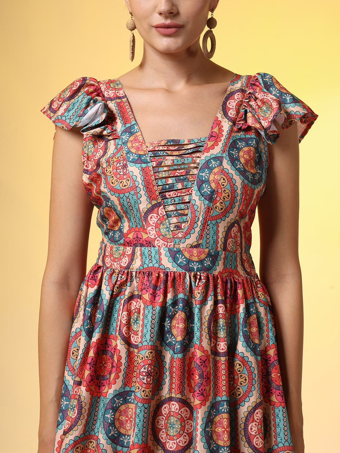 Rayon Orange Color Dress - Sufiza Lifestyle