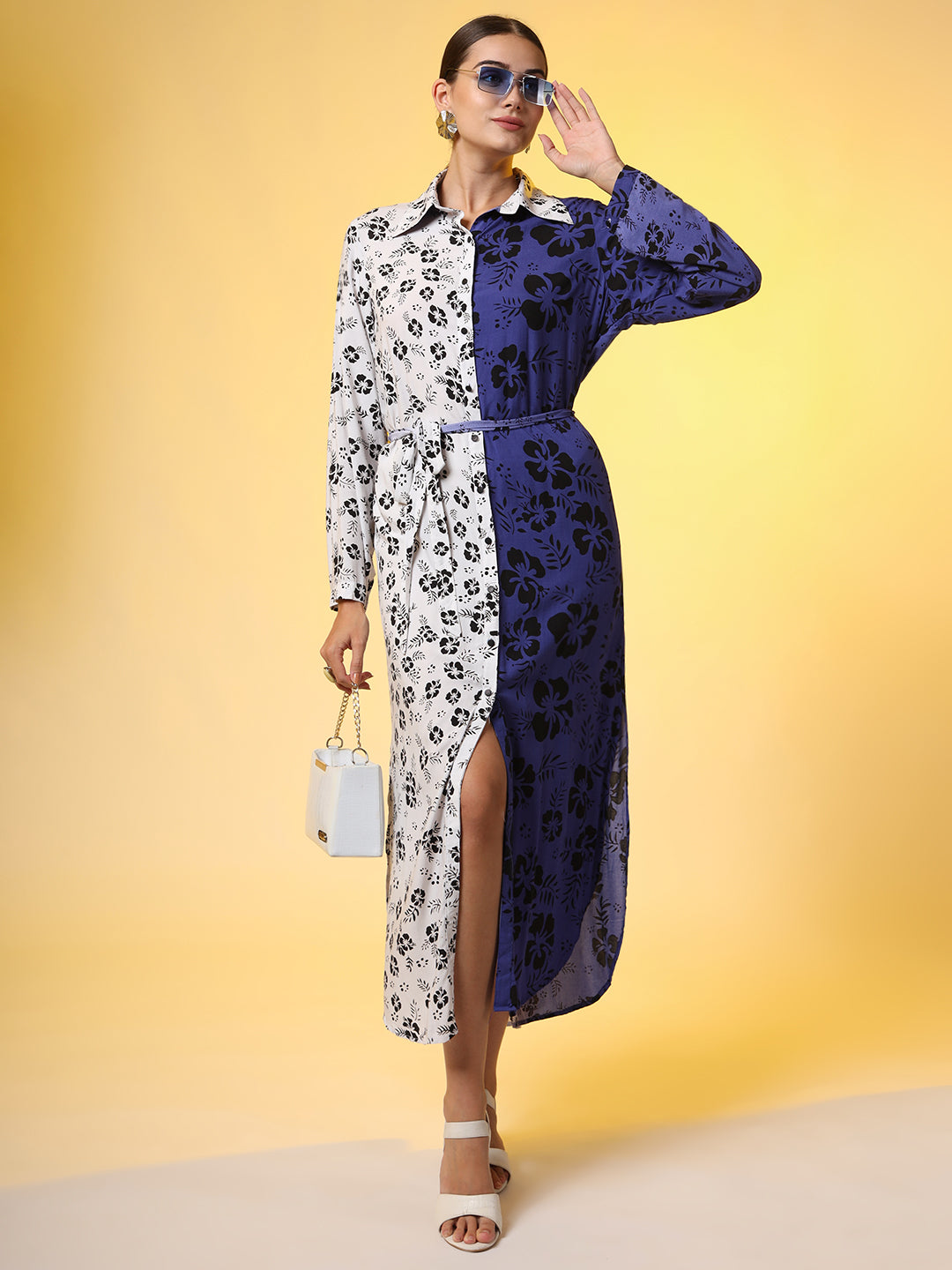 White and Purple Dual shade Dress - Sufiza Lifestyle