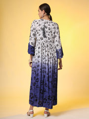 Dual Shade Purple and white with Chikankari Hand Embroidery - Sufiza Lifestyle