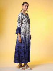 Dual Shade Purple and white with Chikankari Hand Embroidery - Sufiza Lifestyle