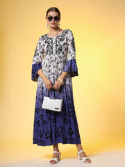 Dual Shade Purple and white with Chikankari Hand Embroidery - Sufiza Lifestyle