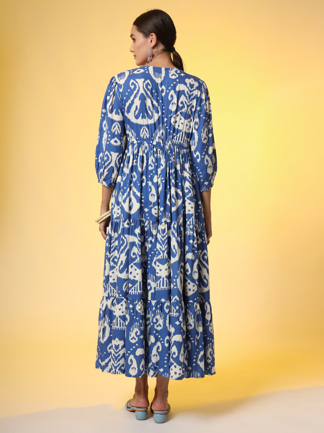 Western Blue Color Dresss printed Cotton Fabric - Sufiza Lifestyle