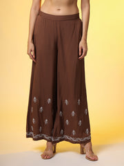 Brown Color Chikankari Co-Ord Set - Sufiza Lifestyle