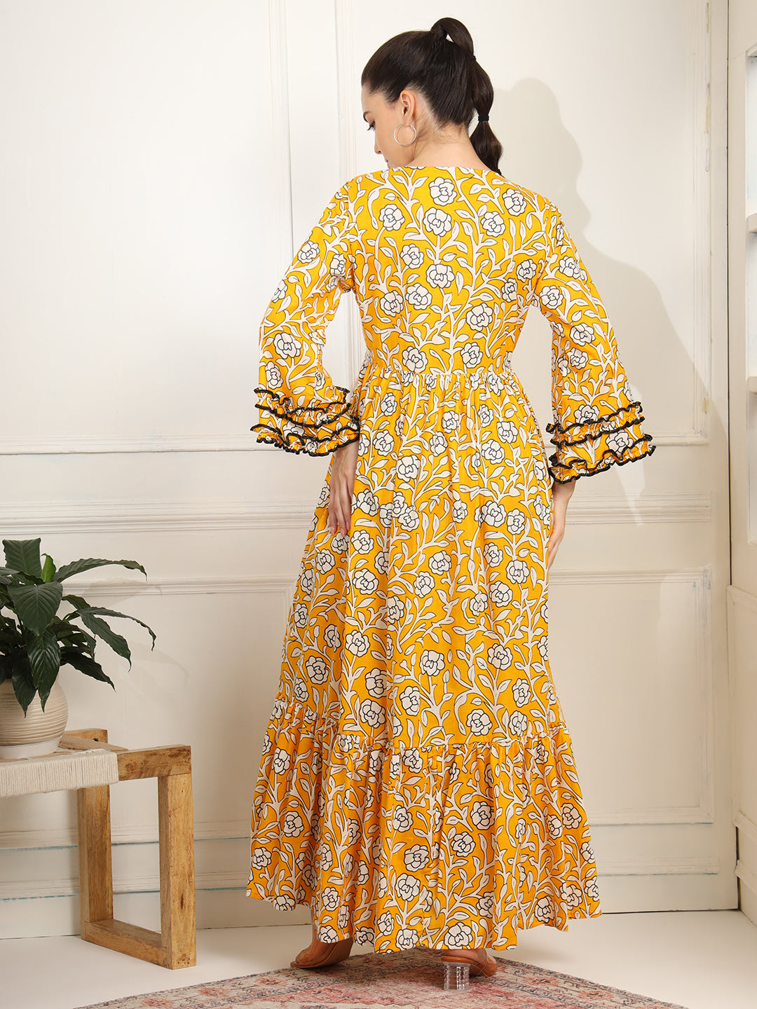 Chikankari Embroidery full length Dress - Sufiza Lifestyle