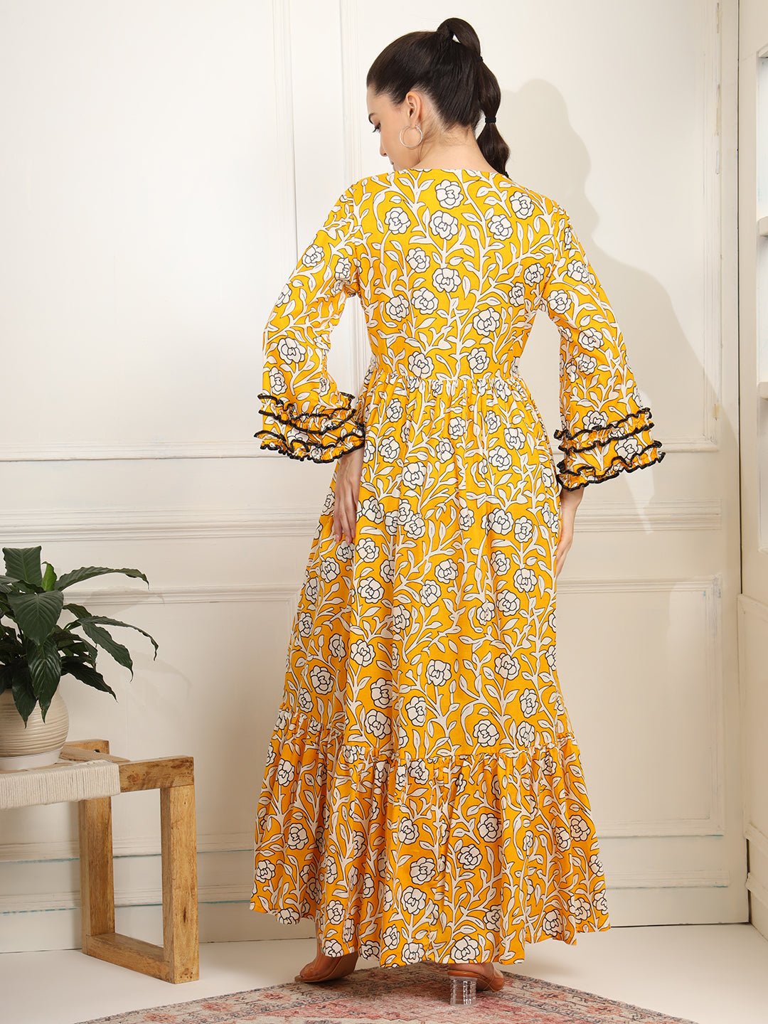 Chikankari Embroidery full length Dress - Sufiza Lifestyle