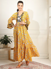 Chikankari Embroidery full length Dress - Sufiza Lifestyle