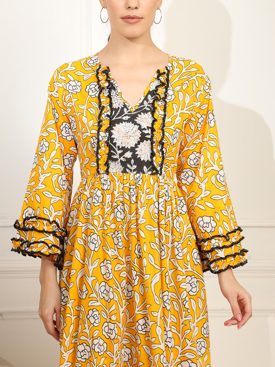 Chikankari Embroidery full length Dress - Sufiza Lifestyle