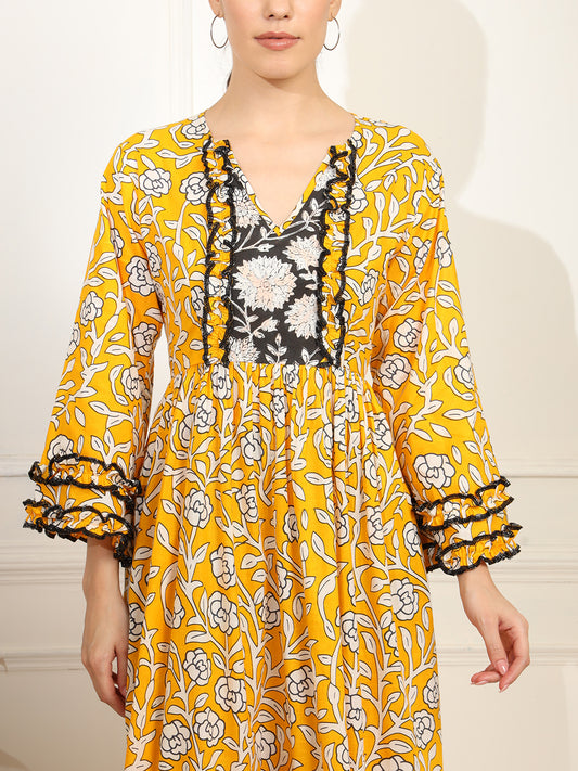 Chikankari Embroidery full length Dress - Sufiza Lifestyle