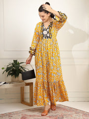 Chikankari Embroidery full length Dress - Sufiza Lifestyle