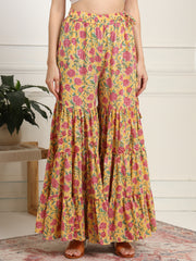 Block Print with Chikankari Kurta and Sharara - Sufiza Lifestyle