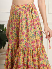 Block Print with Chikankari Kurta and Sharara - Sufiza Lifestyle