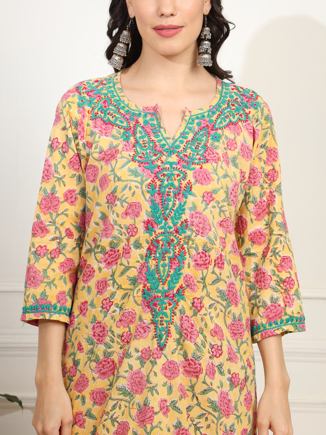 Block Print with Chikankari Kurta and Sharara - Sufiza Lifestyle