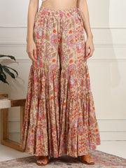 Block Print with Chikankari Kurta and Sharara - Sufiza Lifestyle