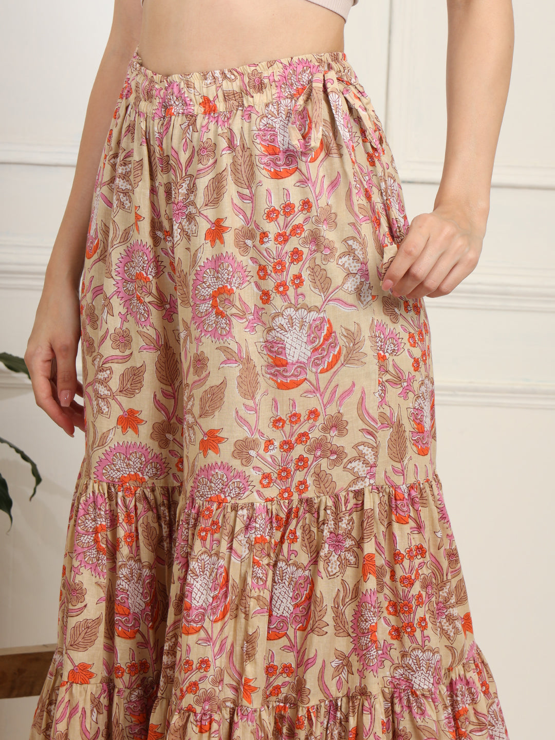 Block Print with Chikankari Kurta and Sharara - Sufiza Lifestyle