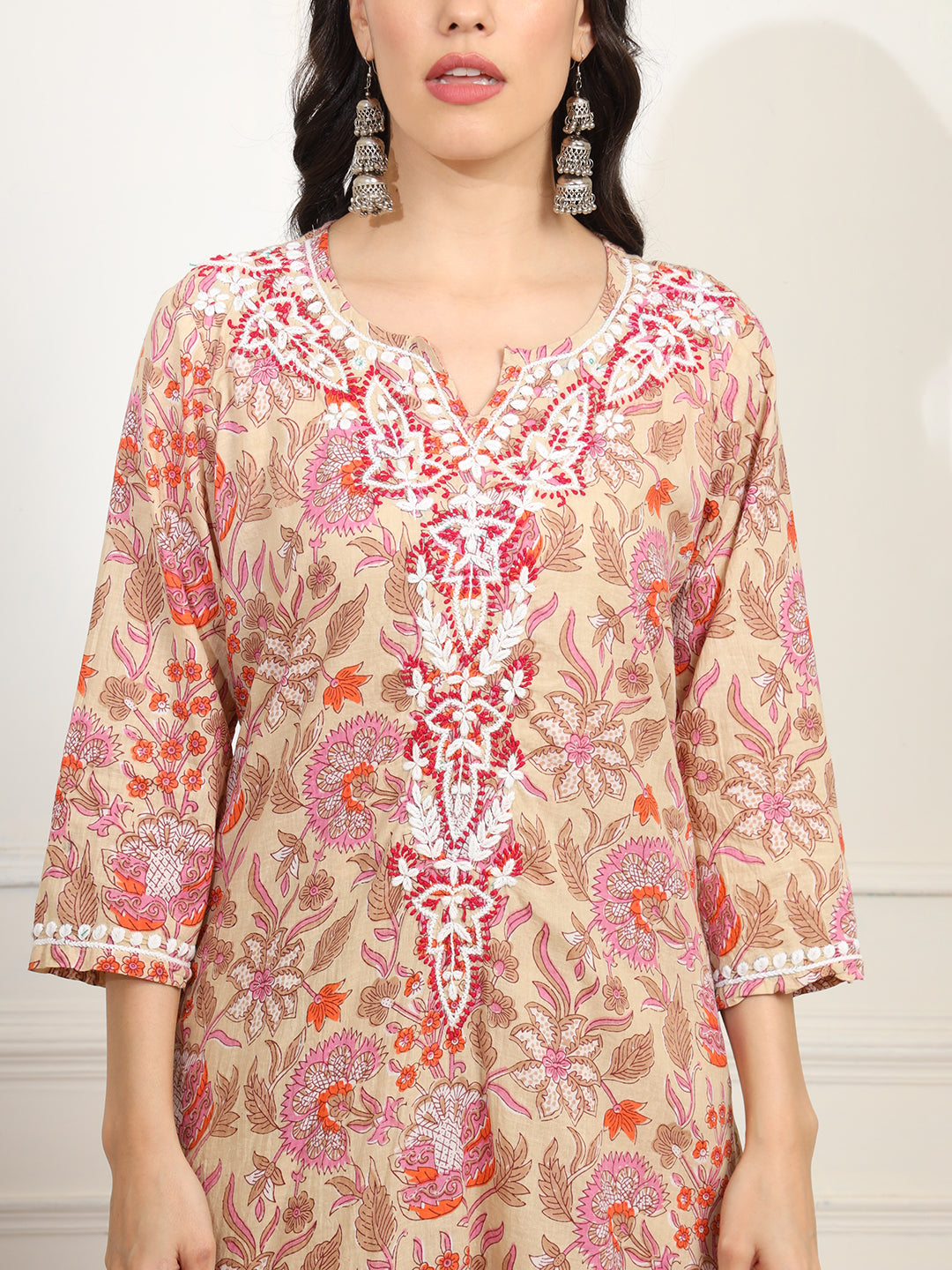 Block Print with Chikankari Kurta and Sharara - Sufiza Lifestyle