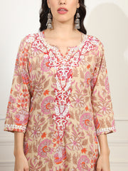 Block Print with Chikankari Kurta and Sharara - Sufiza Lifestyle
