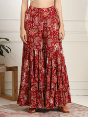 Block Print with Chikankari Kurta and Sharara - Sufiza Lifestyle