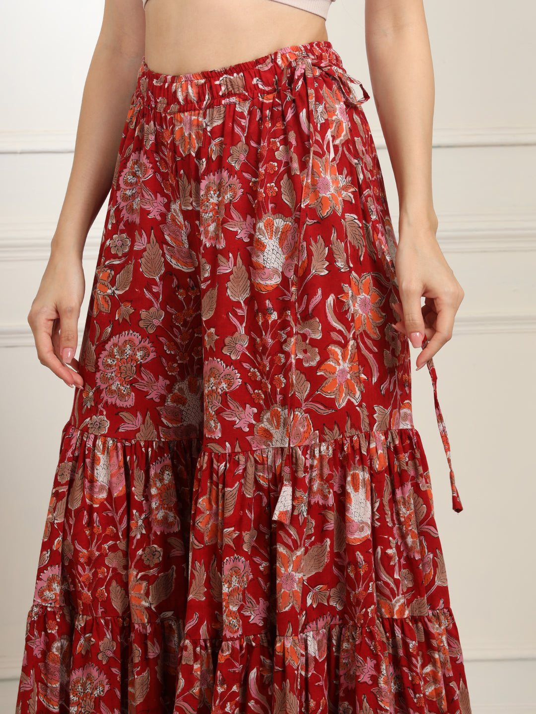 Block Print with Chikankari Kurta and Sharara - Sufiza Lifestyle