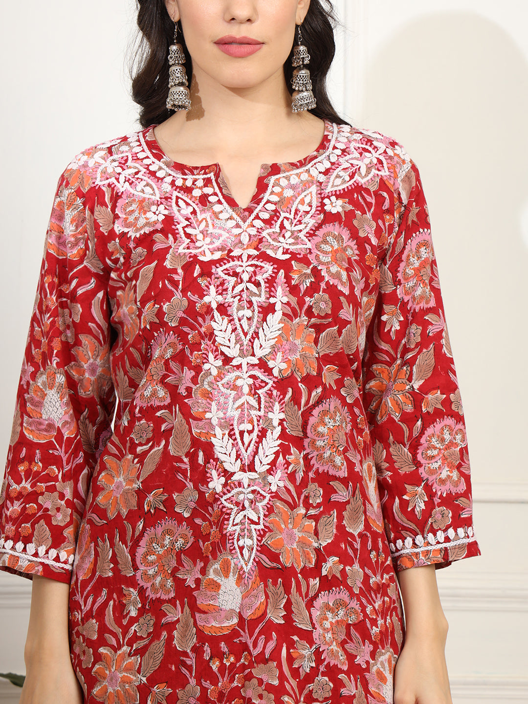 Block Print with Chikankari Kurta and Sharara - Sufiza Lifestyle