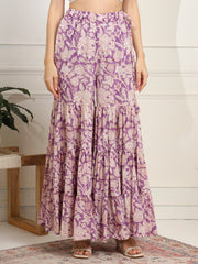 Block Print with Chikankari Kurta and Sharara