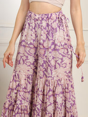 Block Print with Chikankari Kurta and Sharara