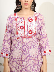Block Print with Chikankari Kurta and Sharara