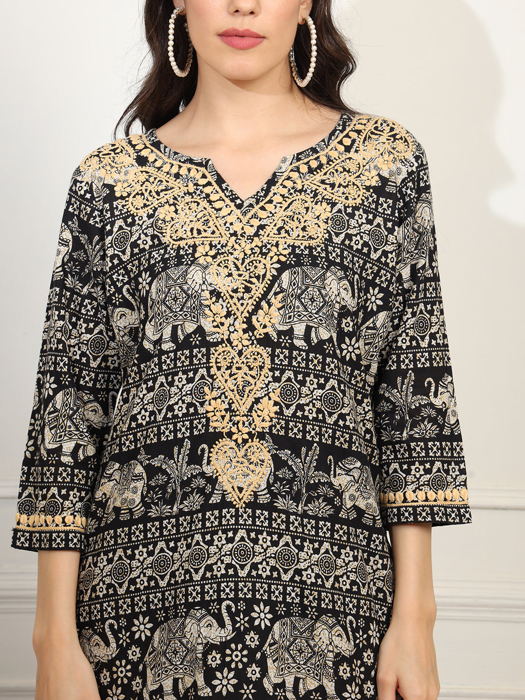 Block Print with Chikankari Kurta and Sharara - Sufiza Lifestyle