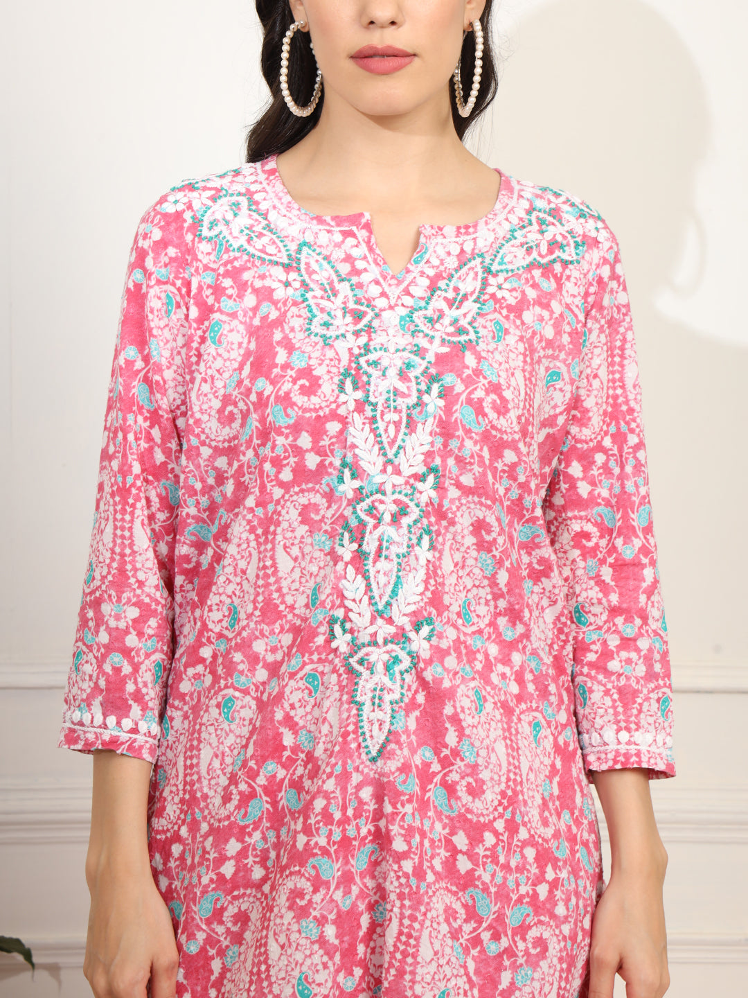 Block Print with Chikankari Kurta and Sharara - Sufiza Lifestyle