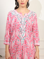 Block Print with Chikankari Kurta and Sharara - Sufiza Lifestyle