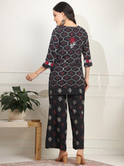 Block Print with Chikankari Kurta and Bottom - Sufiza Lifestyle