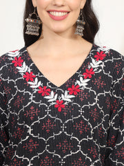 Block Print with Chikankari Kurta and Bottom - Sufiza Lifestyle