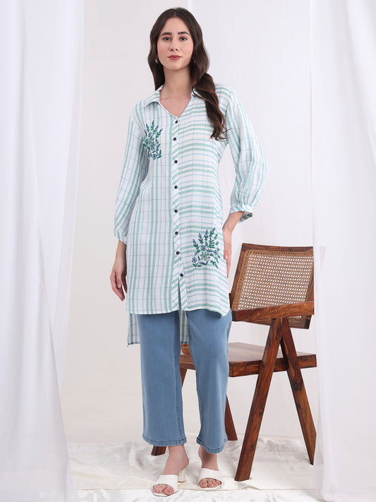 Viscose Rayon Hand Embroidery Shirt S4001