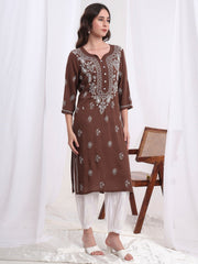 Women Chikankari Hand Crafted Kurta KU014