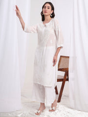 Chinkankari White Muslin Co-ord Set S1001-101