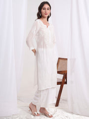 Chinkankari White Muslin Co-ord Set S1001-101