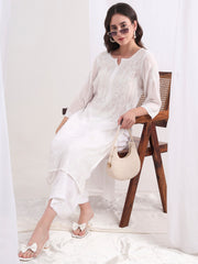 Chinkankari White Muslin Co-ord Set S1001-101