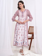 Chikankari Gather Style Kurta S1004