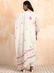 Hand Crafted Chikankari Chanderi Kurta set