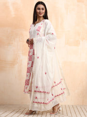 Hand Crafted Chikankari Chanderi Kurta set