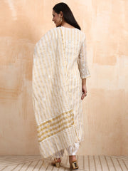 Hand Crafted Premium Kurta Set with Golden Work