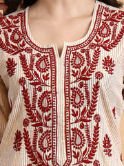 Hand Crafted Lurex Chikankari Kurta Set