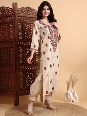 Hand Crafted Lurex Chikankari Kurta Set