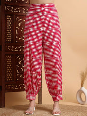 Hand Block Kurta Set Check Dupatta