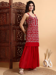 Hand Crafted chikankari Bakhiya Sharara set