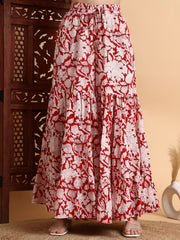 Hand Block Chikankari Kurta Sharara Set